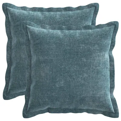 Immagine prodotto di vidaXL, 2 federe per cuscini, HOUTEN, blu, 50 x 50 cm, tessuto in chenille