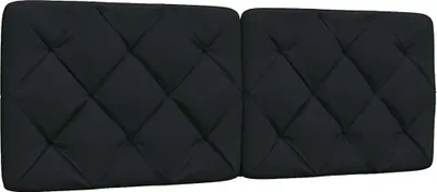 Image de Coussin de tête de lit noir 120 cm tissu