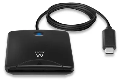 Produktbild von Leseger für elektronische Personalausweise (CIE) und Smart Cards Ewent EW1055, USB-C-Anschluss, ID-1-Format mit Chip, kompatibel mit Windows und macOS, PC/SC- und WHQL-, ideal für digitale Signaturen