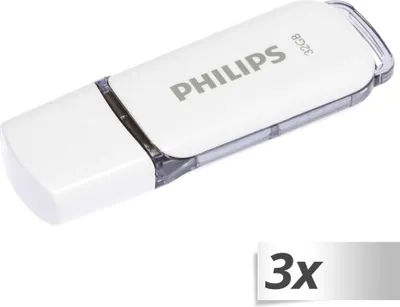 Zdjęcie produktu dla Philips USB 2.0 3-Pack 32GB Snow Edition Shadow Grey