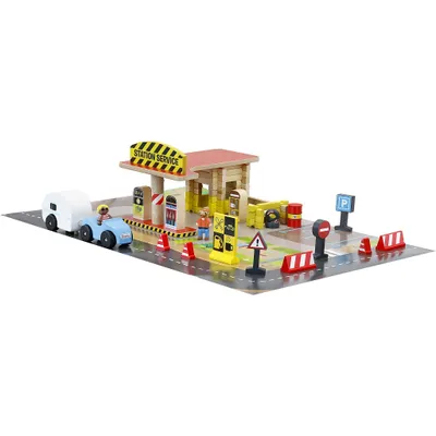 Produktbild von Jeujura 80 Teile Tankstelle Bausatz aus Holz