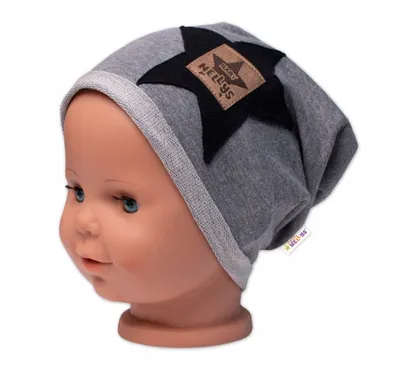 Productafbeelding van Kinderhoed van katoen, Baby Star, Baby Nellys, grijs