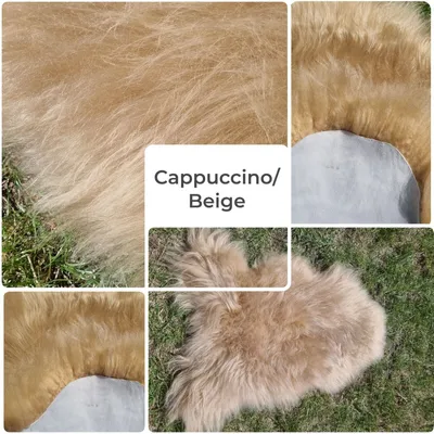 Obrázek produktu pro Prémiová islandská ovčí kůže Barevný barvený měkký kožešinový koberec Multicolor Cappucino 80-100cm x 40-50cm
