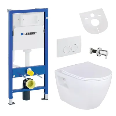 Produktbild von Hänge Dusch Wand WC Taharet Toilette Absperrventil passend für Geberit UP100 Vorwandelement
