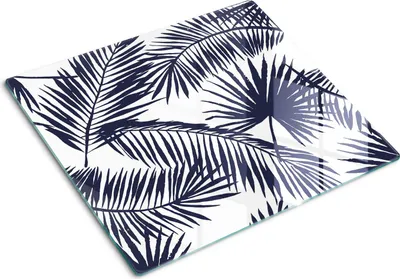 Imagen del producto de Cubierta para placa de cocina – Cubierta para placa de inducción – Placa de vidrio protectora – 60x52 cm – Placas de vidrio protectoras para estufas – Vidrio templado – Hojas de palmera