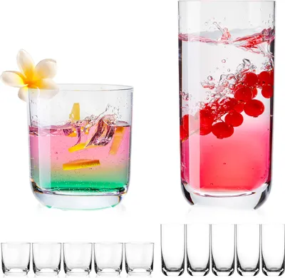 Produktbild von IMPERIAL Trinkgläser aus Glas 330ml & 420ml Set 12-Teilig Wassergläser Saftgläser Getränkeglas Trinkglas Gläserset