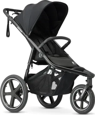 Produktbild von DERYAN Luxe Bolt bežecký kočík pre deti - Bežecký kočík - Runner - Vrátane siete proti komárom a pumpy - Čierna
