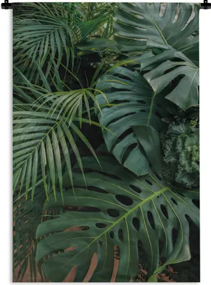 Produktbild von MuchoWow® Wandteppich Wandbehang Pflanzen - Dschungel - Blätter - Tropisch 60x90 cm Tapisserie Dekoration Wandtuch - Foto-Teppich - Abwaschbar