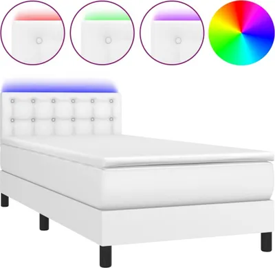 Obrázek produktu pro vidaXL Postel Boxspring s matrací a LED diodami 80x200 cm z umělé kůže