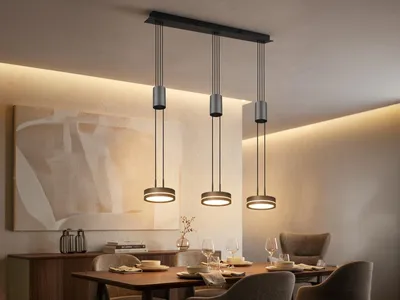 Produktbild von LED Balkenpendelleuchte FRANKLIN höhenverstellbar 3-flammig, Anthrazit