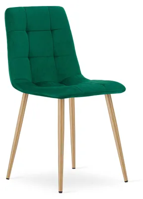 Obrázok produktu pre Stolička KARA - tmavozelený zamat / nohy vo farbe dreva x 1