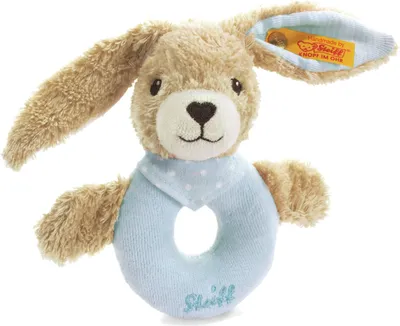 Produktbild von Steiff Margarete GmbH, -Plüsch- Steiff Hoppel Hase Greifring, blau, 12 cm 3
