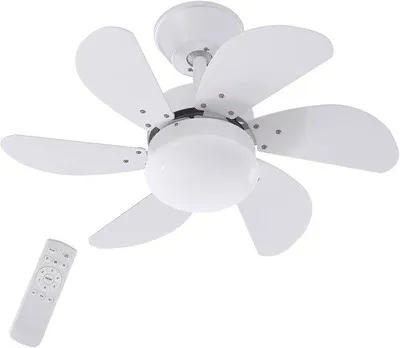 Image de Ventilateur de plafond silencieux avec lumière - Lampe ventilateur pour salon et chambre - Ø 75 cm - blanc - Ventilateur de plafond avec minuterie et télécommande