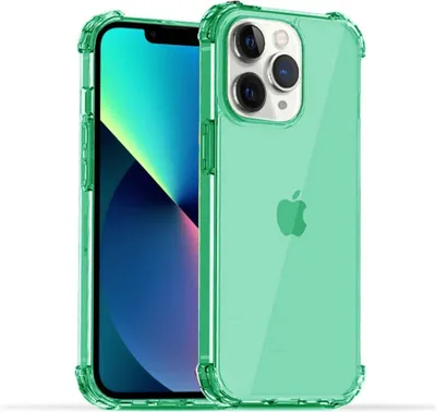 Produktbild von Smartphonica iPhone 11 Pro Max  transparente stoßfeste Silikonhülle mit Bumper - Grün