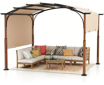 Immagine prodotto di Pergola - Padiglione da giardino - Tettoia - Gazebo - Struttura da giardino - Tetto retrattile regolabile