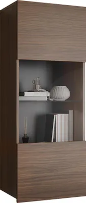Produktbild von MIRJAN24 Vitrine Calabrini 5, Stilvoll Wohnzimmer, Vitrine mit eins Drehtüren (Farbe: Nuss Warmia)