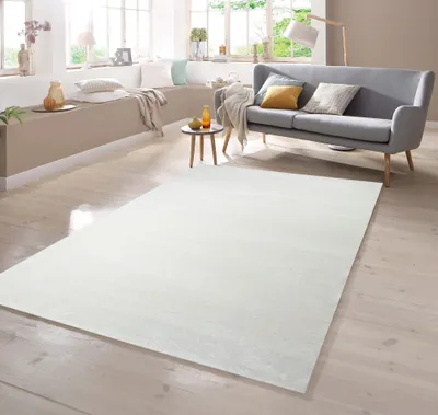 Produktbild von Designer Teppich Kurzflor mit Uni Design Creme Größe - 120 x 170 cm