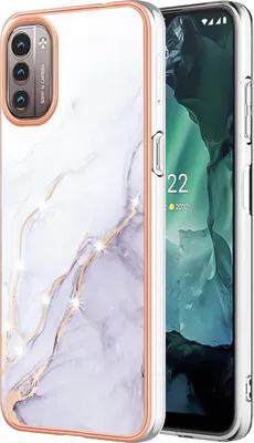 Produktbild von Nokia G21 / G11 Case, WindCase Marble Pattern Hybrid Hard Back Weich TPU Bumper Protective Case Cover for Nokia G21 / G11 Weiß