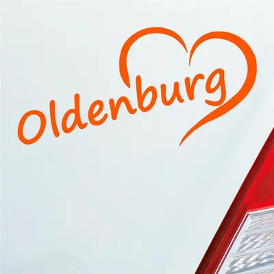 Produktbild von Auto Aufkleber Oldenburg Herz Stadt City Love Liebe 16,5x8 cm Orange Sticker Heckscheibenaufkleber