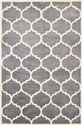 Produktbild von Teppich Florida aus neuseeländischer Wolle, handgetuftet, mit marokkanischem Muster, Silber, 250x300 cm, für Fußbodenheizung geeignet