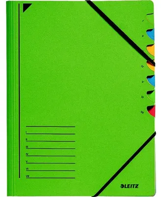Immagine prodotto di Leitz 3907-00-55 3907 Cartella organizer - 7 scomparti, A4, cartoncino Pendarec (RC), 430 g/m², verde