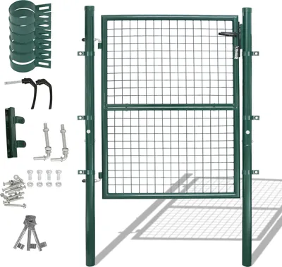 Produktbild von SWANEW Gartentor Gartentür verzinkter Stahl abschließbar 100x 100 cm , grün