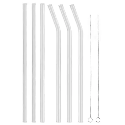 Image de Paille en verre réutilisable et écologique avec brosse de nettoyage transparente Vaisselle pratique
