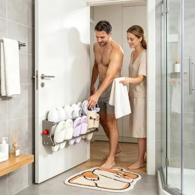 Produktbild von Magnetischer, teleskopischer Schuhhalter zur Wand- und Türbefestigung für Wohnzimmer, Badezimmer, Innenbereich, Eingangsbereich, Hausflur und Schlafzimmer
