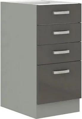Image de Meuble bas avec tiroirs 40 cm RONG - gris / gris brillant