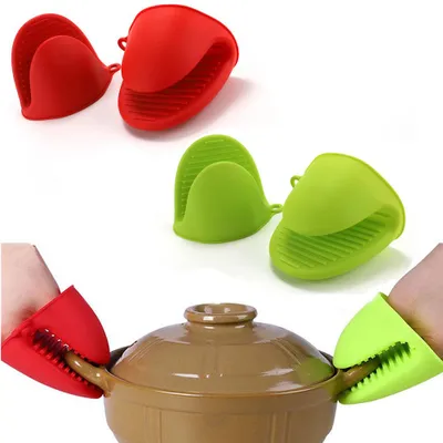 Produktbild von 2 Paar Silikon-Ofenhandschuhe - Ofenhandschuhe - Topflappen - Hitzebeständig - Ofenhandschuhe - Topfhandschuhe - für Küche Kochen & Backen