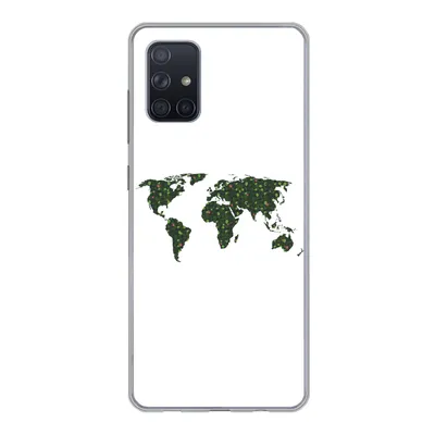 Produktbild von MuchoWow® Handyhülle Schutzhülle Hülle für Samsung Galaxy A51 5G Weltkarte - Grün - Blätter Silikon Softcase Handy Hülle - Abbildung