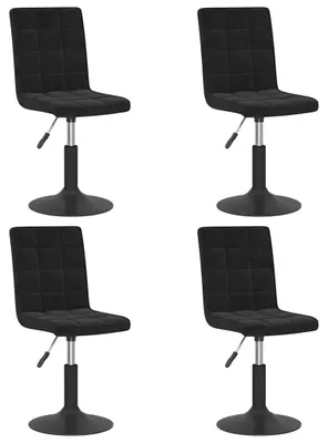 Obrázok produktu pre vidaXL Stoličky do jedálne 4 ks. Otočné čierne zamatové