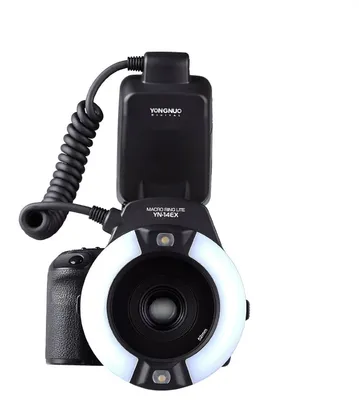 Obrázok produktu pre Makro krúžkový blesk pre Canon - E-TTL podpora - S LCD displejom - Vrátane adaptérnych krúžkov