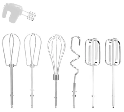 6 Rührbesen-Aufsätze für Handmixer, Edelstahl