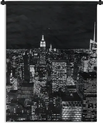 Produktbild von MuchoWow® Wandteppich Wandbehang Skyline - Schwarz - Weiß - New York - Amerika 60x80 cm Tapisserie Dekoration Wandtuch - Decke - Wandtücher - Wohne