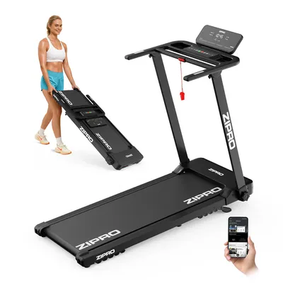 Immagine prodotto di Tapis roulant elettrico pieghevole ZIPRO Forma Lite – Design ultrapiatto, velocità fino a 12 km/h e portata massima di 120 kg - Compatibile con app Bluetooth, walking pad silenzioso