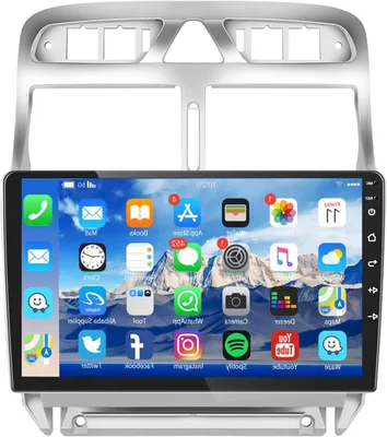 Imagen del producto de Sistema multimedia para Peugeot 307: pantalla táctil de 9 pulgadas, navegación Android, CarPlay inalámbrico