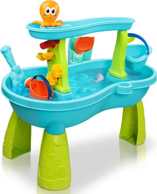 Produktbild von Sand- und Wassertisch für Kleinkinder, Wasserspieltisch Outdoor, Sommer-Spielzeug für Jungen & Mädchen, robust & sicher