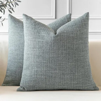 Zdjęcie produktu dla Zestaw 2 poszewek na poduszki z lnu, 40x40 cm, ciemnoszary