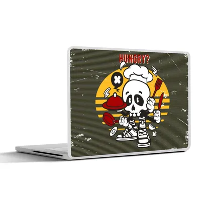 Produktbild von MuchoWow® Laptop Aufkleber Sticker Cover Vintage - Küche - Totenkopf 32.5x23.5 cm - Sticker für Laptop - Selbstklebend