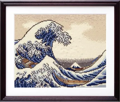 Obrázek produktu pro Výšivky křížkem "Velká vlna Kanagawy", 29x36,5cm, výšivky pro děti