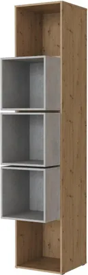 Produktbild von SMARTBett Standregal, Würfelregal  für Wohnzimmer, Kinderzimmer, Schlafzimmer und Büro |  Regal Wildeiche + 3 Würfel Beton