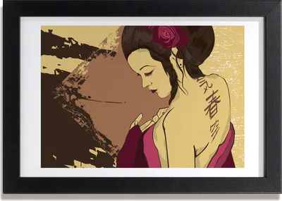 Produktbild von Bild 30x20 MDF-Rahmen, Wandkunst Geisha