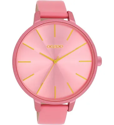 Produktbild von Oozoo Damen Lederarmband Uhr Timepieces pink Analog Quarzuhr UOC11250