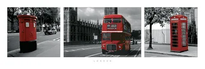Produktbild von London Poster Red  31 x 91 cm