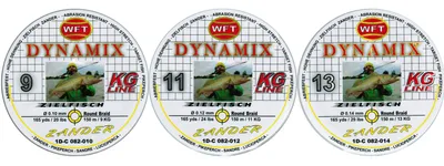 Produktbild von WFT Round Dynamix Zander yellow 150m, Durchmesser/Tragkraft:0.10mm / 9kg Tragkraft