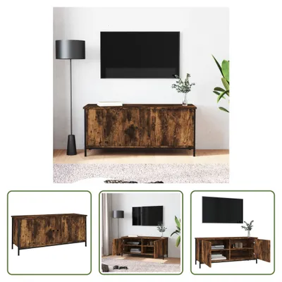 Immagine prodotto di The Living Store Mobile TV con ante in rovere fumé 102x35x45 cm Materiale in legno