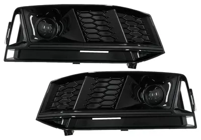 Productafbeelding van Onderste grille voor Audi A4 B9 S-Line, modeljaren 2016-2018, met RS4-look, in zwarte kleur.