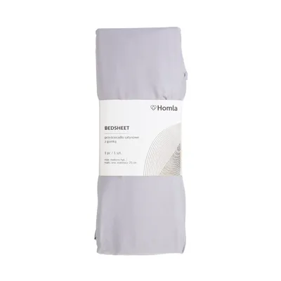 Produktbild von Betttuch Bettlaken Schlafzimmer DANIELLE satiniertes  grau 90x200 cm HOMLA
