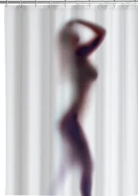 Produktbild von WENKO Anti-Schimmel Duschvorhang Mod. Silhouette, Textil (Polyester), 180 x 200 cm, waschbar